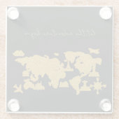 Gold Glitzer Weltkarte für das Schwarze Meer Glasuntersetzer (Rückseite)