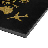 Gold Glitzer Weltkarte für das Schwarze Meer Schneidebrett (Ecke)