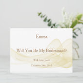 Gold Glitzer werden Sie meine Bridesmaid Abstrakt Einladung (Stehend Vorderseite)