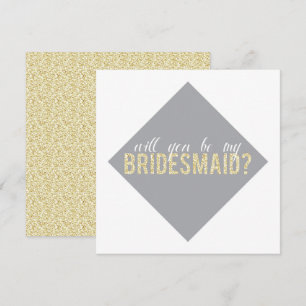 Gold Glitzer Werden Sie meine Bridesmaid? Karte