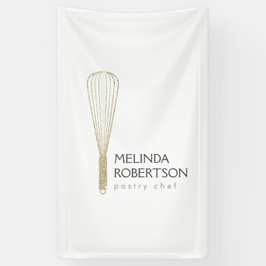 Gold Glitzer Whisk Bakery Vertikal Banner (Vertikal)