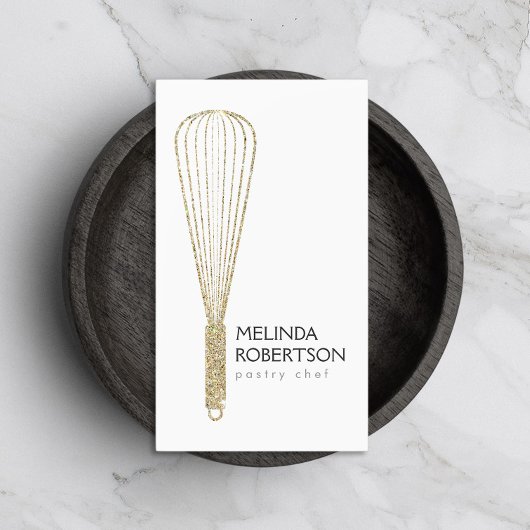 Gold Glitzer Whisk Bakery Visitenkarte