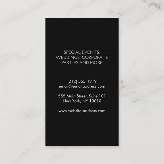 Gold Glitzer Whisk Bakery Visitenkarte (Rückseite)