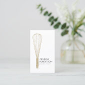 Gold Glitzer Whisk Bakery Visitenkarte (Stehend Vorderseite)