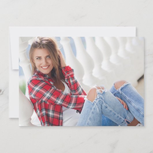 Gold Glitzer White 4 Foto Abschluss Ankündigung (Rückseite)