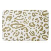 Gold Glitzer White Cheetah Leopard Animal Print Badematte (Vorderseite)