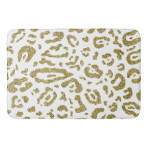 Gold Glitzer White Cheetah Leopard Animal Print