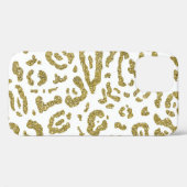 Gold Glitzer White Cheetah Leopard Animal Print Case-Mate iPhone Hülle (Rückseite (Horizontal))