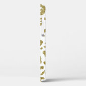 Gold Glitzer White Cheetah Leopard Animal Print Case-Mate iPhone Hülle (Rückseite / Links)