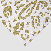 Gold Glitzer White Cheetah Leopard Tierwerbung Seidenpapier (Ausschnitt)