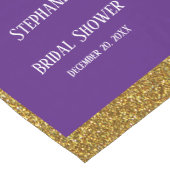 Gold Glitzer White Lila Brautparty Hochzeit Kurzer Tischläufer (Ecke)