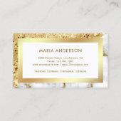 Gold Glitzer White Marble Makeup Artist Visitenkarte (Rückseite)