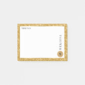 Gold Glitzer & White Modern Design Post-it Klebezettel (Vorderseite)