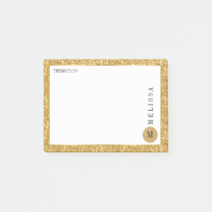 Gold Glitzer & White Modern Design Post-it Klebezettel