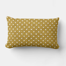 Gold Glitzer & White Polka Dots Muster Lendenkissen