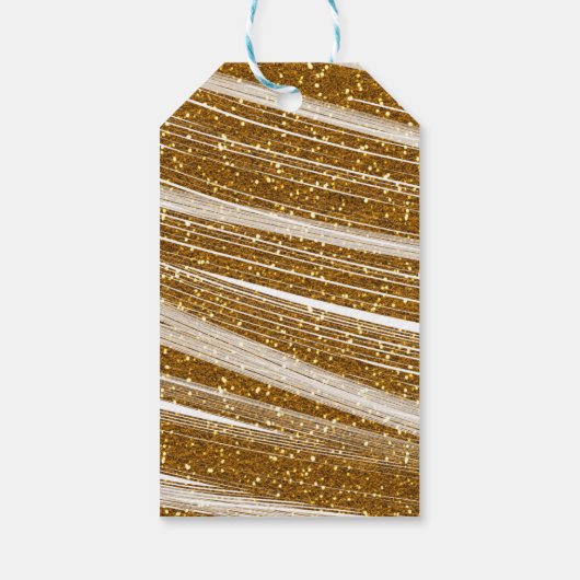 Gold Glitzer & White Sparkle Party Geschenkmarke Geschenkanhänger (Rückseite)