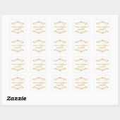 Gold Glitzer Wirbel Wedding Monogram Logo Quadratischer Aufkleber (Blatt)