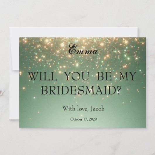 Gold Glitzer wird meine Bridesmaid-Einladung sein Einladung (Vorderseite)