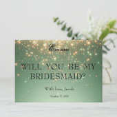 Gold Glitzer wird meine Bridesmaid-Einladung sein Einladung (Stehend Vorderseite)