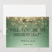Gold Glitzer wird meine Bridesmaid-Einladung sein Einladung (Vorne/Hinten)