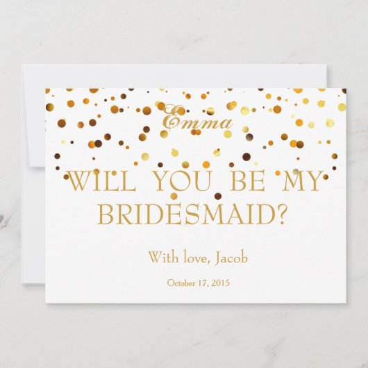 Gold Glitzer wird meine Bridesmaid-Einladung sein Einladung (Vorderseite)