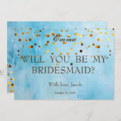 Gold Glitzer wird meine Bridesmaid-Einladung sein Einladung (Vorne/Hinten)