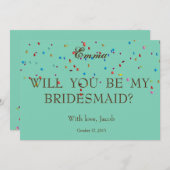 Gold Glitzer wird meine Bridesmaid-Einladung sein Einladung (Vorne/Hinten)