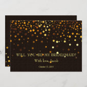 Gold Glitzer wird meine Bridesmaid-Einladung sein Einladung (Vorne/Hinten)