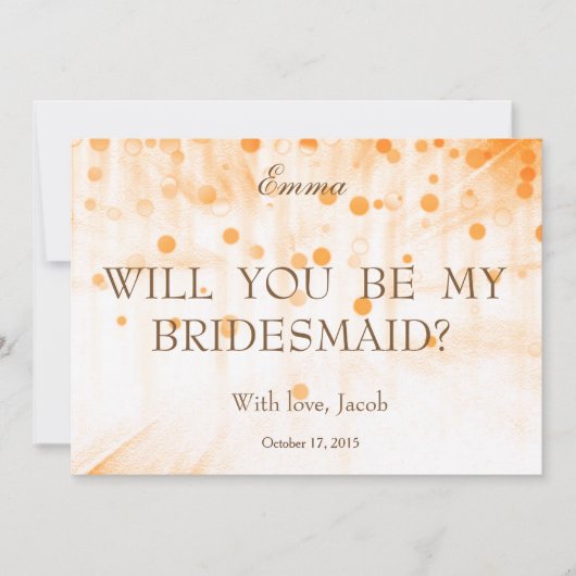 Gold Glitzer wird meine Bridesmaid-Einladung sein Einladung (Vorderseite)