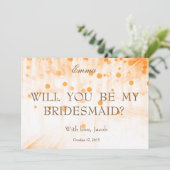 Gold Glitzer wird meine Bridesmaid-Einladung sein Einladung (Stehend Vorderseite)