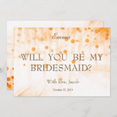 Gold Glitzer wird meine Bridesmaid-Einladung sein Einladung (Vorne/Hinten)