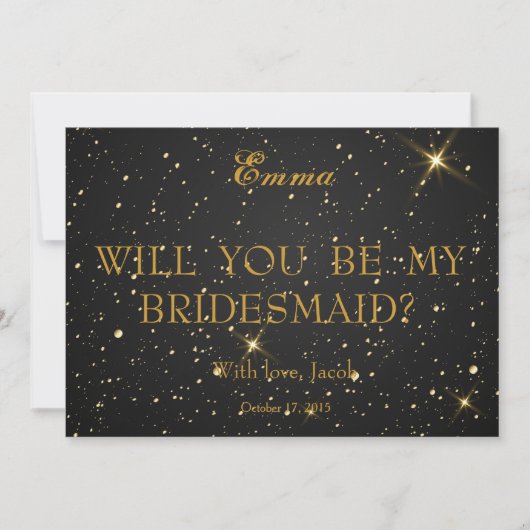 Gold Glitzer wird meine Bridesmaid-Einladung sein Einladung (Vorderseite)