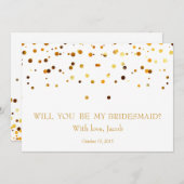 Gold Glitzer wird meine Bridesmaid-Einladung sein Einladung (Vorne/Hinten)