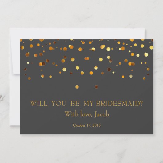 Gold Glitzer wird meine Bridesmaid-Einladung sein Einladung (Vorderseite)