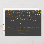 Gold Glitzer wird meine Bridesmaid-Einladung sein Einladung (Vorne/Hinten)