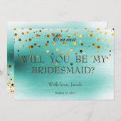 Gold Glitzer wird meine Bridesmaid-Einladung sein Einladung (Vorne/Hinten)