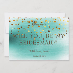 Gold Glitzer wird meine Bridesmaid-Einladung sein Einladung