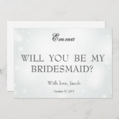 Gold Glitzer wird meine Bridesmaid-Einladung sein Einladung (Vorne/Hinten)