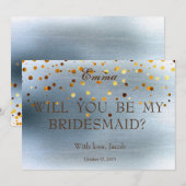 Gold Glitzer wird meine Bridesmaid-Einladung sein Einladung (Vorne/Hinten)