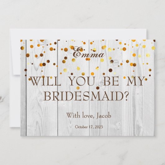 Gold Glitzer wird meine Bridesmaid-Einladung sein Einladung (Vorderseite)