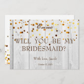 Gold Glitzer wird meine Bridesmaid-Einladung sein Einladung (Vorne/Hinten)