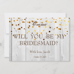 Gold Glitzer wird meine Bridesmaid-Einladung sein Einladung