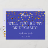 Gold Glitzer wird meine Bridesmaid-Einladung sein Einladung (Vorne/Hinten)