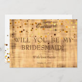Gold Glitzer wird meine Bridesmaid-Einladung sein Einladung (Vorne/Hinten)