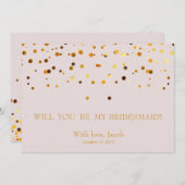 Gold Glitzer wird meine Bridesmaid-Einladung sein Einladung (Vorne/Hinten)