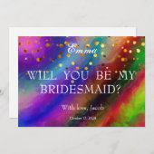 Gold Glitzer wird meine Bridesmaid-Einladung sein Einladung (Vorne/Hinten)