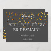 Gold Glitzer wird meine Bridesmaid-Einladung sein Einladung (Vorne/Hinten)