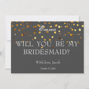 Gold Glitzer wird meine Bridesmaid-Einladung sein Einladung
