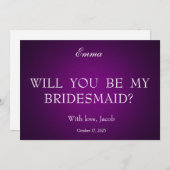 Gold Glitzer wird meine Bridesmaid-Einladung sein Einladung (Vorne/Hinten)