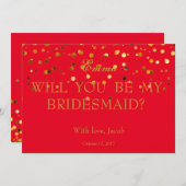 Gold Glitzer wird meine Bridesmaid-Einladung sein Einladung (Vorne/Hinten)